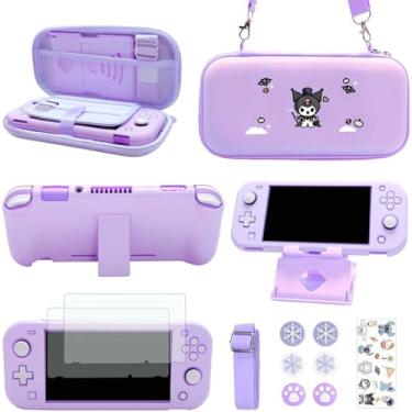 Imagem de GUTIAL Pacote De Acessórios Para Nintendo Switch Lite - Kit De Acessórios Fofos Kawaii Ns Lite Para Meninos E Crianças Com Estojo De Transporte, Capa De Desenho Animado, Protetor De Tela, Suporte