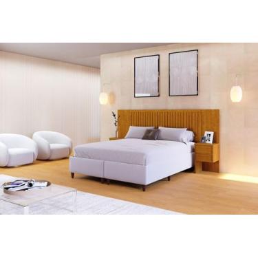 Imagem de Cabeceira casal ripado florida c/4 gavetas -flex 1.40-1.60-2.00 -carmo