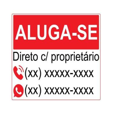Imagem de Kit 2 Placas De Aluga-Se 40x50cm Ps 3mm Personalizado - PRESENTE-BRIND