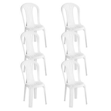 Imagem de Kit 6 Cadeiras Bistro Santorini Branca Eldorado