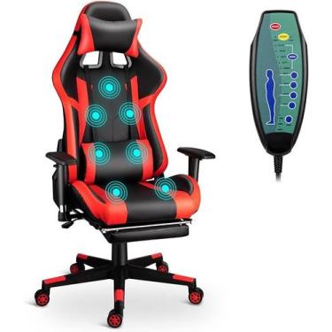 Imagem de Cadeira Gamer 3 niveis Reclinagem  e 7 pontos massagem B/L - FLUXO JAD
