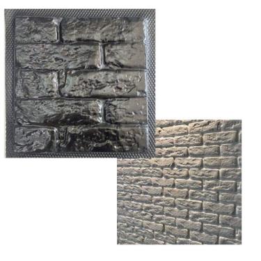 Imagem de Forma De Gesso Modelo Tijolinho 3D 28x28cm Formas p/ Gesso Decoração 3