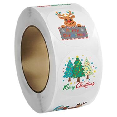 Imagem de Esquirla 500x Adesivos de Natal Rolo Envelope Selo Adesivos 1'' Adesivos de Papel Adesivos Decorativos Adesivos de Natal para Embrulho de Presente, Style D