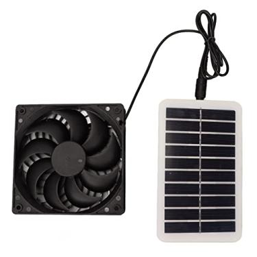 Imagem de Ventilador Movido a Energia Solar para Casas de Animais de Estimação, Exaustor Solar Ventilador Solar Portátil 15W Com Economia de Energia para Remoção de Odores Extrator de Ar
