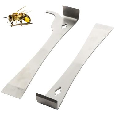 Imagem de DQITJ 2 Pcs Beekeepers Polished Stainless Steel Hive Scraper Equipment Bee Frame Lifter and Scraper Tool, 2 Types