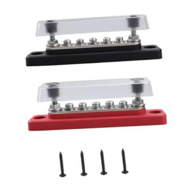 Imagem de YsXoWiui de Distribuição de Energia com Barramento de 5 Vias, Leve, Fácil de Instalar, Resistente, Prático, Barramento de Cobre 48V E, preto e vermelho, Tamanho real