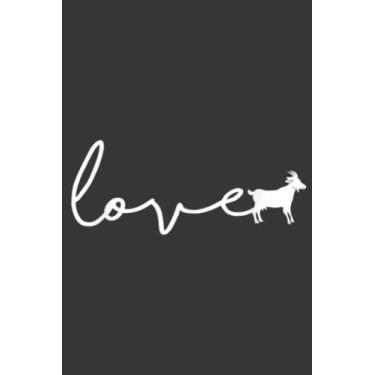 Imagem de Cursive Love Goat Silhouette for Goat Lovers Goat Yoga Nice: Lined Journal Notebook To Do Schedule, Medium 6x9 Inches, 100 Pages, Printed Cover