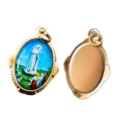 Imagem de Medalha Nossa Senhora de Fátima Chapa Resinada 12 Unidades