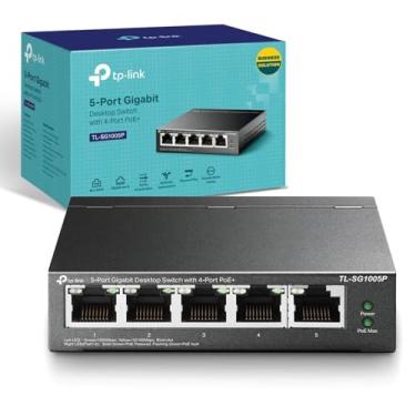 Imagem de TP-LINK (TL-SG1005P) Interruptor de desktop não gerenciado de 5 portas, PoE de 4 portas, caixa de aço