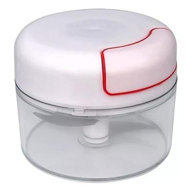 Imagem de Mini Multiprocessador Triturador Manual 2 Lâminas Inox, Triturador de Alho Cozinha Praticidade Alimento Rapidez Agilidade Tempero Legumes Vegetais