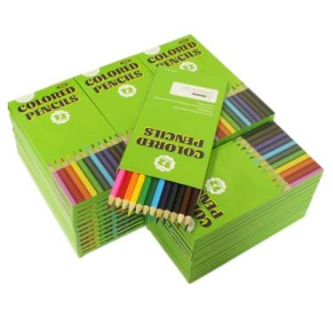 Imagem de S & E TEACHER'S EDITION 576 lápis de cor, pré-afiados, lápis de colorir para adultos e crianças, material escolar a granel para professores, 12 cores, 12 peças/caixa, 48 caixas, total: 576 peças.