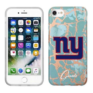 Imagem de Prime Brands Group Capa de celular para Apple iPhone 8/7/6S NFL licenciado New York Giants, azul-petróleo e mármore rosa dourado