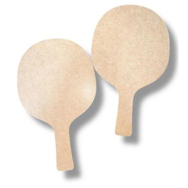 Imagem de Kit 4 Raquetes Ping Pong MDF Cru Lembrancinha - ORTIZ