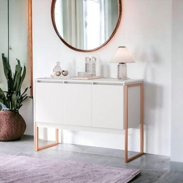 Imagem de Buffet 3 Portas Elegante Noronha - Branco Cobre Branco Cobre
