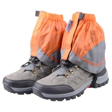 Imagem de Polainas de tornozelo TRIWONDER de baixa qualidade leves e à prova d'água para caminhadas, caminhadas, mochilas, Orange & Gray