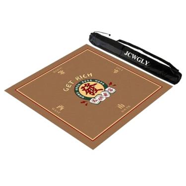 Imagem de Tapete Quadrado De Mahjong Para Mesa Com Bolsa De Transporte, Antiderrapante E Redutor De Ruído, Toalha De Mesa Grossa Para Jogos De Cartas E Tabuleiro De Pôquer(Brown,23.62x23.62 in)