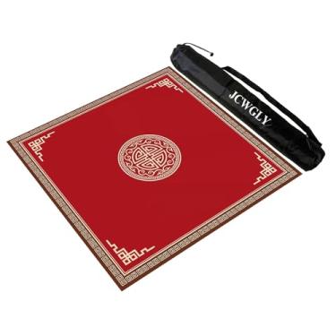 Imagem de Tapete De Mahjong Antiderrapante Grosso E Silencioso Para Mesa, Toalha De Mesa Com Redução De Ruído Para Cartas De Pôquer Mahjong E Jogos De Tabuleiro, Macio E Resistente Ao Desgaste(Red 3,90x90 cm/35