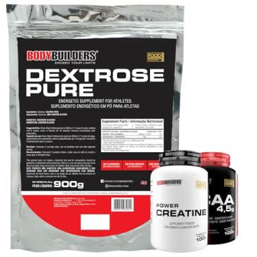 Imagem de Kit Dextrose 900g + Creatina 100g + BCAA 4,5g 100g - Bodybuilders