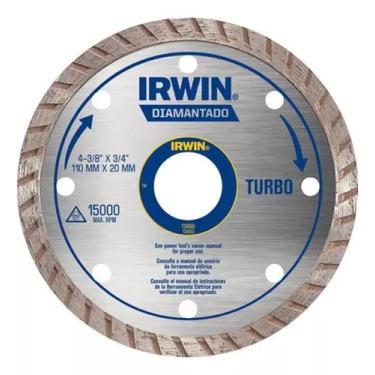 Imagem de Disco diamantado irwin turbo 110x20mm concreto tijolo reboco