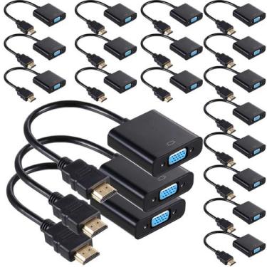 Imagem de Conversor HDMI para VGA Yunsailing - Pacote com 20 Unidades - Preto