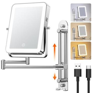 Imagem de Espelho de Maquiagem Iluminado Gospire com Aumento 1X/10X - Montado na