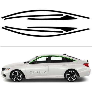Imagem de iwannachange Revestimento de vinil com exclusão cromada de janela lateral adequado para Honda Accord 2016 2017 2018 2019 2020 2021 2022 Honda Accord com película blackout brilhante preto acessórios