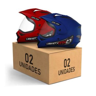 Imagem de Kit 2 Capacetes Fechados Pro Tork Liberty MX Vision Pro Moto Proteção 