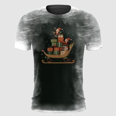 Imagem de Camiseta Elfos do Papai Noel no Trenó - FABRIQUETA, P