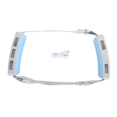 Imagem de Ventilador de cintura para compressa de gelo QANYEGN, ventilador de cintura usável, compressa de gelo ajustável de 3 velocidades, ventilador de cinto grande angular eficiente para (Cinza Prateado)