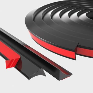 Imagem de Barreira de água de soleira de chuveiro de 99 cm (preta, 0,47 cm de altura x 1,99 cm de largura) para a parte inferior da porta de chuveiro sem moldura, protetor de respingos de água para cozinha e banheiro, barragem de chuveiro para envolvimento de banheira