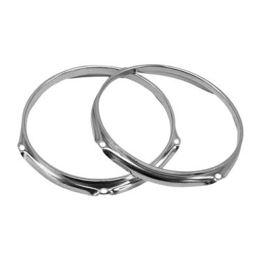 Imagem de simhoa 2PCS Drum Hoop Conjunto de tambor Rings Metal Fácil de instalar a substituição do aro de massa para melhorar o som do desempenho decorativo, 10 Polegadas 6