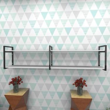 Imagem de Estante estilo industrial sala aço cor preto 180x30x40cm (C)x(L)x(A) c