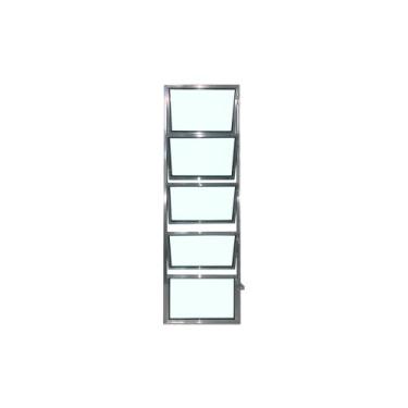 Imagem de Vitro Basculante 100x40 Alumínio Brilhante Vidro Liso Lumineziri