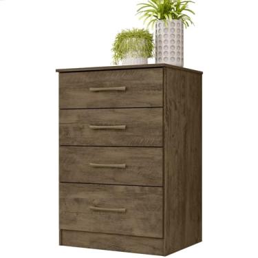 Imagem de Comoda 4 Gavetas MS9133 Castanho Wood Moval