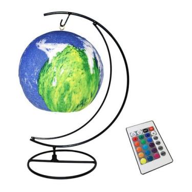 Imagem de Luminaria Pendente Planeta Galaxia Universo 3d Abajur Usb Com Controle