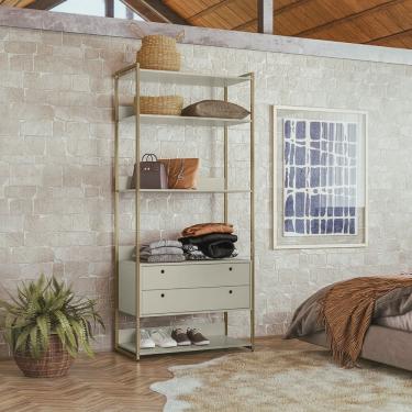 Imagem de Estante para Livros Industrial 2 Gavetas 5 Prateleiras 200cmx89cm