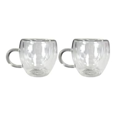 Imagem de Xícaras De Vidro Parede Dupla Chá Café Da Manhã Lanche Da Tarde 80ml (2)