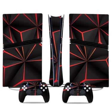 Imagem de Skin Wrap para PS5 Pro Digital Edition, decalque de vinil, capa protetora para console e controle (design preto)