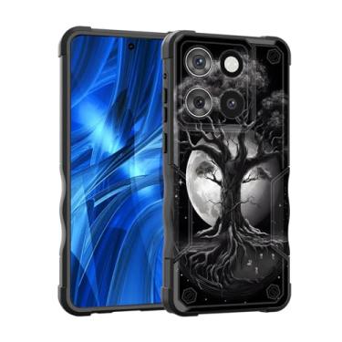 Imagem de EFGWSDER Capa para Moto G Stylus 5G 2025, [camada dupla] [proteção contra quedas de grau militar de 3,5 m] Capa resistente à prova de choque para Motorola Moto G Stylus 5G 2025, Árvore da Vida Lua