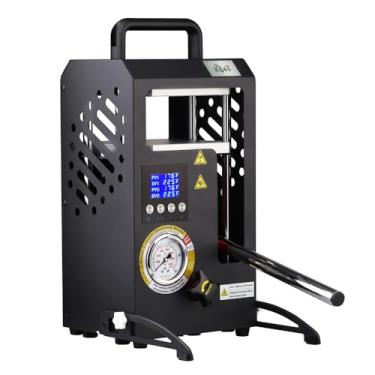 Imagem de YFTOHI Máquina De Prensa Térmica Hidráulica De 10 Toneladas Com Placas De Aquecimento Duplas De 6 X 6 Polegadas, Máquina De Prensa Térmica Manual Portátil Com Tela Lcd Inteligente