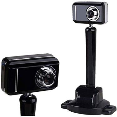 Imagem de Webcam para laptop de mesa 1080p, mini webcam, câmera de transmissão ao vivo, clipe giratório flexível para laptops, desktop e jogos, preto, adequado para equipamentos de computador doméstico