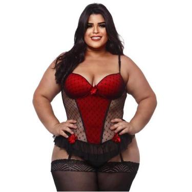 Imagem de Espartilho Corset Plus Size Corselet Afina Cintura Sedutora Noite de N