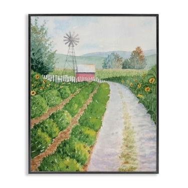 Imagem de Stupell Industries Arte giclée emoldurada em preto Tranquil Farm Path, design de Stephanie Fielden, 28 x 35 cm