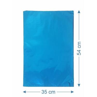 Imagem de 50 Saco de Presente Metalizado 35x54cm - AAZ, Azul