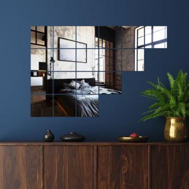 Imagem de Espelho Decorativo Mosaico Quadrado Prata - Inove Papéis de Parede