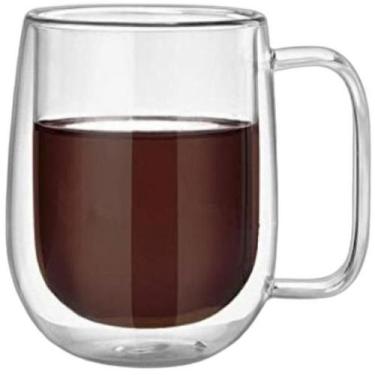 Imagem de Caneca Vidro Duplo Xícara Parede Dupla Café Chá 260Ml - Wincy