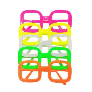 Imagem de Óculos Neon Quadrado - Pacote com 10 unidades - Festas e Fantasias