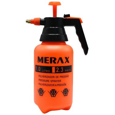 Imagem de Pulverizador 1L Merax com Trava De Gatilho Pressão Manual e Bico de Bronze Regulável - Pulverizador Spray Borrifador, Aplicação de Produtos, Lavagem de Carros, Cuidados com Jardim e Outros