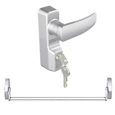 Imagem de Kit Barra Antipânico Com Fechadura Para Porta De 01 Folha - Soprano