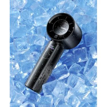 Imagem de coldSky Ventilador turbo portátil portátil, ventilador pessoal de alta velocidade recarregável de 4000 mAh com 5 velocidades, pequenos ventiladores de resfriamento com visor digital para mulheres ao